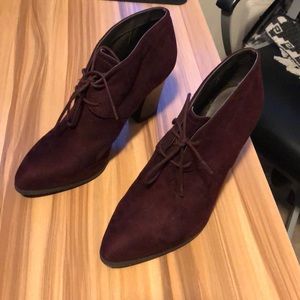 Burgundy Ankle High-heel Boots